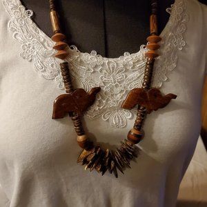 Elephant necklace and earring set